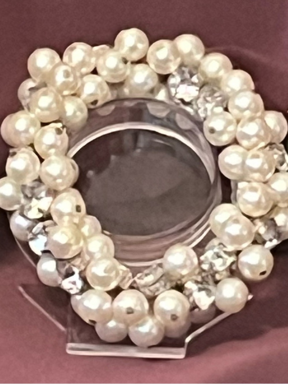 Classic Pearl and Crystal Stretch Bracelet - Ivory
